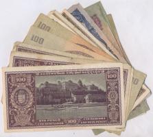 Vegyes: 16db-os pengő bankjegy tétel 1930-1945. 10-1.000.000.000P közti címletek T:III