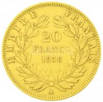 Franciaország / Második Császárság 1858A 20Fr Au "III. Napóleon" (6,43g/0.900) T:2,2- kis ...