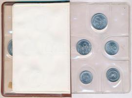 1978. 2f-10Ft 9db klf érmés forgalmi sor barna műbőr tokban tanúsítvánnyal T:1 tok viseltes