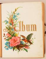 cca 1890-1918 Nemes és főúri családok fényképeit (66 db) tartalmazó fotóalbum fémveretes vászonkötés...