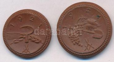Németország / Weimari Köztársaság / Szászország 1921. 20pf + 50pf porcelán szükségpénzek T:2
German...