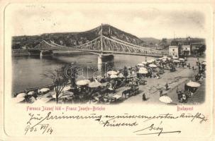 Budapest, Ferenc József híd, rakparti piac (EK)