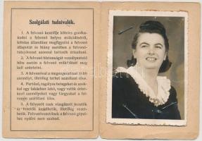 1947 Bp., Budapest Székesfőváros V. Ker. Elöljárója által kiállított fényképes felvonókezelő igazolv...