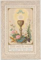 1894 Csipkés litho szentkép, szép állapotban, 12x8 cm