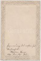 1894 Csipkés litho szentkép, szép állapotban, 12x8 cm