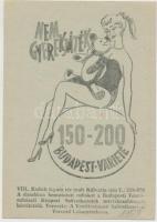 1959 A Budapest-Varieté levelezőlapja, nyomtatott aláírásokkal