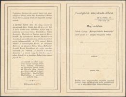 1937 A Cserépfalvi Könyvkiadóvállalat megrendelőlapja a Az Európai költők antológiája című kiadványu...