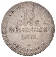 Német Államok / Hannover 1833A 16Gr Ag "IV. Vilmos" (11,78g) T:2-,3
German States / Hanno...