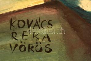 Kovács Réka Vörös (1993-): Almás csendélet. Akril, karton, jelzett, 27×28 cm