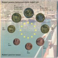 Törökország 2004. 1c-2EUR (8xklf) Euro próbaveretek szettben T:BU Turkey 2004. 1 Cent - 2 Euro (8xdi...