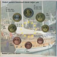Törökország 2004. 1c-2EUR (8xklf) Euro próbaveretek szettben T:BU Turkey 2004. 1 Cent - 2 Euro (8xdi...