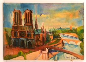 Perlrott jelzéssel: Szajna part. Olaj, vászon, 45×64 cm