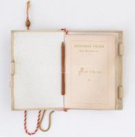 1899 Hungária Piknik táncrend, díszes tartóban, ceruzával, kitöltetlen