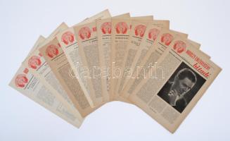 1952 Maróczy-Emlékverseny híradó. 1-11. Budapest, 1952, Athenaeum, 11 x 4 p. Fekete-fehér fotókkal, ...