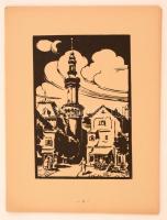 1939 Mende Gusztáv (1899-1963), Lándori (?-?): 16 soproni kép, linó, papír, kiadói papírmappában, 31...