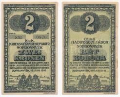 Sopronnyék / hadifogolytábor 1916. június 16. 2K római sorozat és arab sorszámmal (2x) sorszámkövetők T:II,II- egyiken fo. és szakadás