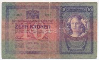 1904. 10K "MAGYARORSZÁG" piros felülbélyegzéssel T:III-