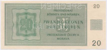 Német 3. Birodalom / Cseh-Morva Protektorátus 1944. 20K "SPECIMEN (MINTA)"-perforációval T...