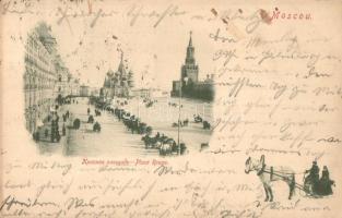 Moscow, Moscou; Place Rouge / square, horse sled
