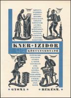 cca 1920-1930 Gyoma, Kner Izidor Könyvnyomtató, kisplakát, 28x20 cm