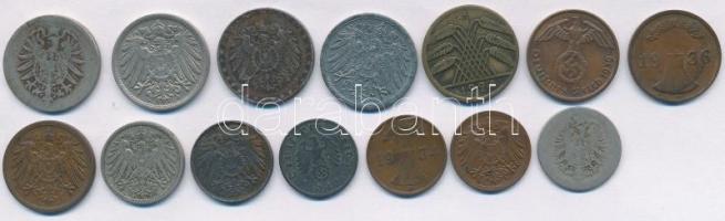 Német Birodalom / Weimari Köztársaság / Német 3. Birodalom 1875-1943. 1pf-10pf (14xklf) T:vegyes
Ge...