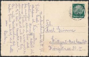 Várkonyi Nagy Béla (Ligethy Béla) (1896-1980) költő, újságíró saját kézzel írt képeslapja Rosl Grimmnek utazásáról / Autograph letter of a Hungarian poet to Rosl Grimm
