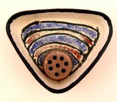 Retro ikebana tál, apró lepattanással, jelzés nélkül, 19×15 cm