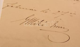 1870 Kinevezés Mikó Imre (1805-1876) közmunka- és közlekedésügyi miniszter saját kezű aláírásával fr...