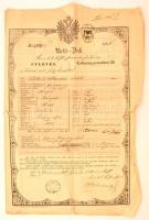 1850 Torna, Útlevél magánzó számára kiállítva 30 kr okmánybélyeggel / passport