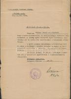 1944-1945 Bp., A m. kir honvéd vezérkar főnöke által min. főmérnöknek kiadott nyílt parancs + leszerelési jegy, 2 db
