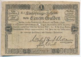 1811. 1G "Einlösungs=Schein" T:III-,IV lyuk Austrian Empire 1811. 1 Gulden "Einlösungs=Schein" C:VG,G hole Adamo G45