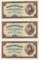 1946. 100.000.000P (5x) sorszámkövetők T:I-,II