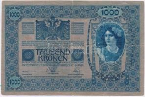1902. 1000K "DEUTSCHÖSTERREICH" bélyegzésel + 1945. 10.000P (3x) eltolódott zöld nyomattal...