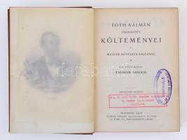 Tóth Kálmán válogatott költeményei. Bevezetéssel ellátta Endrődi Sándor. Remekírók Képes Könyvtára. ...