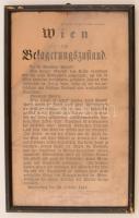 1848 Lundenburg, Windisch-Grätz német nyelvű felszólítása a bécsiekhez az ostromállapotról, üvegezett keretben, 38x23 cm