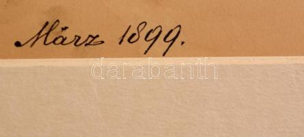 Jelzés nélkül: A festő lány.. Akvarell, papír, paszpartuban, 20×14 cm