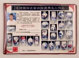 Kínai padlóváza, részben kézzel festett,  jelzett, kínai igazolással, hibátlan, m:47 cm, d:32 cm