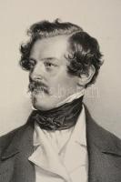 1849 Alexander Bach belügyminiszter nagyméretű kőnyomatos képe. Josef Kriehuber rajza. / 1849 Large ...