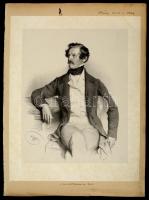 1849 Alexander Bach belügyminiszter nagyméretű kőnyomatos képe. Josef Kriehuber rajza. / 1849 Large ...