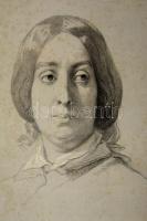 1850 George Sand (1804-1876) írónő nagyméretű kőnyomatos portréja T. C. jelzéssel / 1850 Large litho...