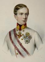 1848 Az ifjú Ferenc József császár színes, kőnyomatos portréja Dauthage jelzéssel / 1848 Lithographic image of the young Emperor Franz Joseph. 19x25 cm