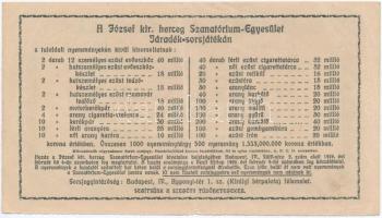 1926. "A József Kir. Herceg Szanatórium-Egyesület szegény tüdőbetegeinek javára" sorsjegy,...