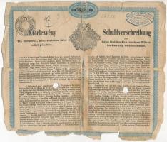 Budapest / Pest 1847. "Gróf Keglevich Gábor" kötelezvénye 10Ft-ról, szárazpecséttel, bélyegzésekkel, lyukasztással érvénytelenítve T:IV ragasztott, szakadás