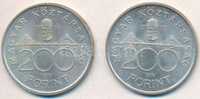 1993. 200Ft Ag "MNB" (2x) T:2 Adamo F13
