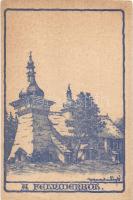 A Felvidékről, Felvidéki templom; kiadja a Magyar Jövő / church, irredenta, artist signed