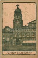 Fiume, Óratorony / clock Tower; a Magyar Jövő kiadása, irredenta s: Lajó