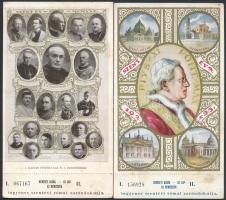 2 db régi vallásos lap; XI. Pius pápa, magyar püspöki kar és rendfőnökök / 2 old religious postcards, Pope Pius XI, Hungarian bishops