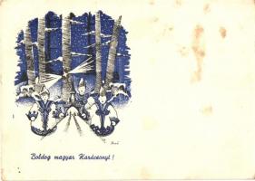 Boldog magyar Karácsonyt!, Árpád Nyomda, Szeged / Hungarian Christmas greeting card s: Bozó (EK)