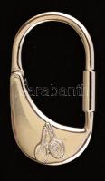 Ezüst(Ag) kulcstartó teniszütő díszítéssel, jelzett, 2,8x4,5 cm, nettó: 18,6 g