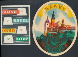 6 db különféle kelet-európai bőröndcímke